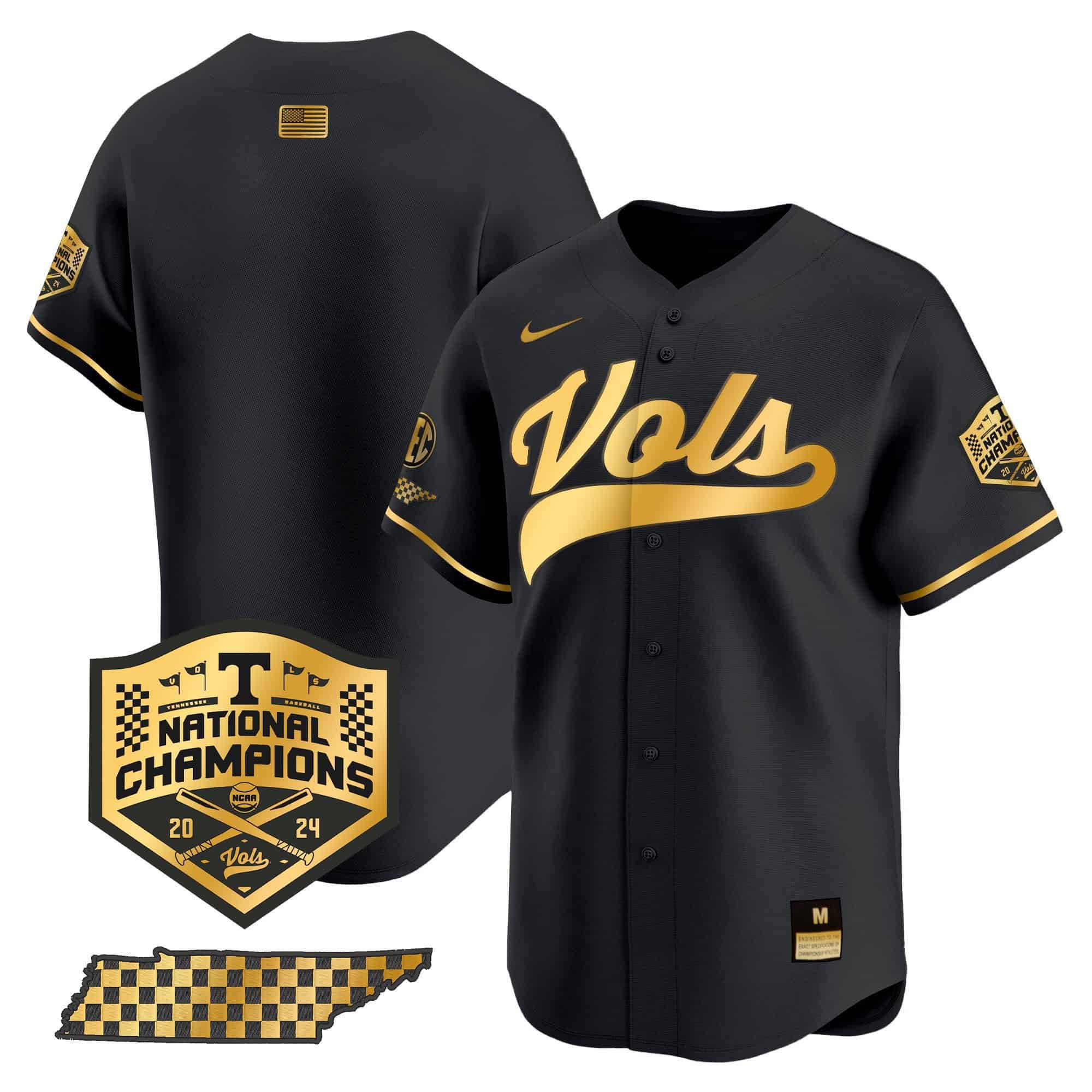 Men Tennessee Volunteers Blank Black 2024 Nike Champions Vapor Premier Limited NCAA Jersey style 1